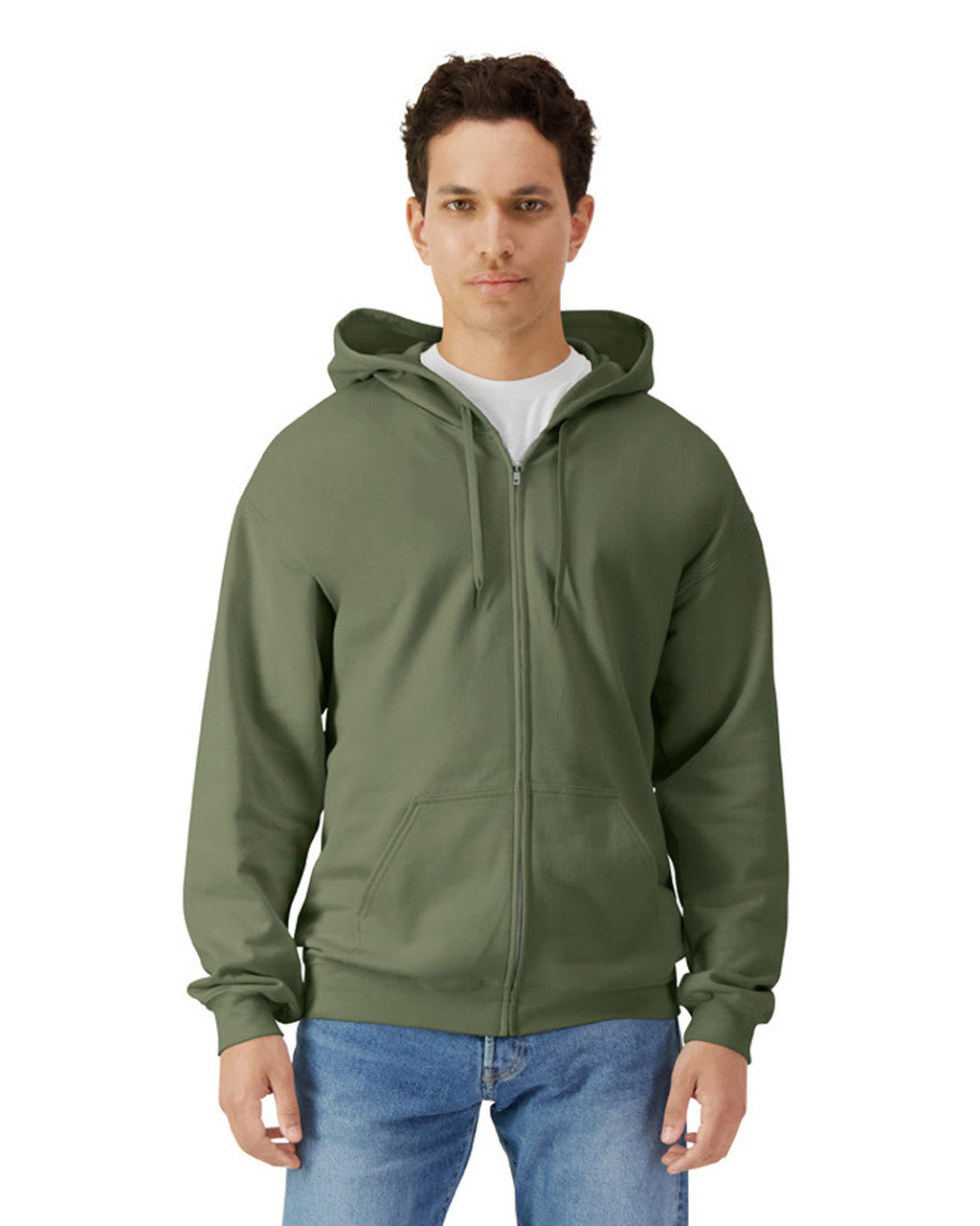 Gildan Midweight Fleece Adult Full Zip Hooded Sweatshirt