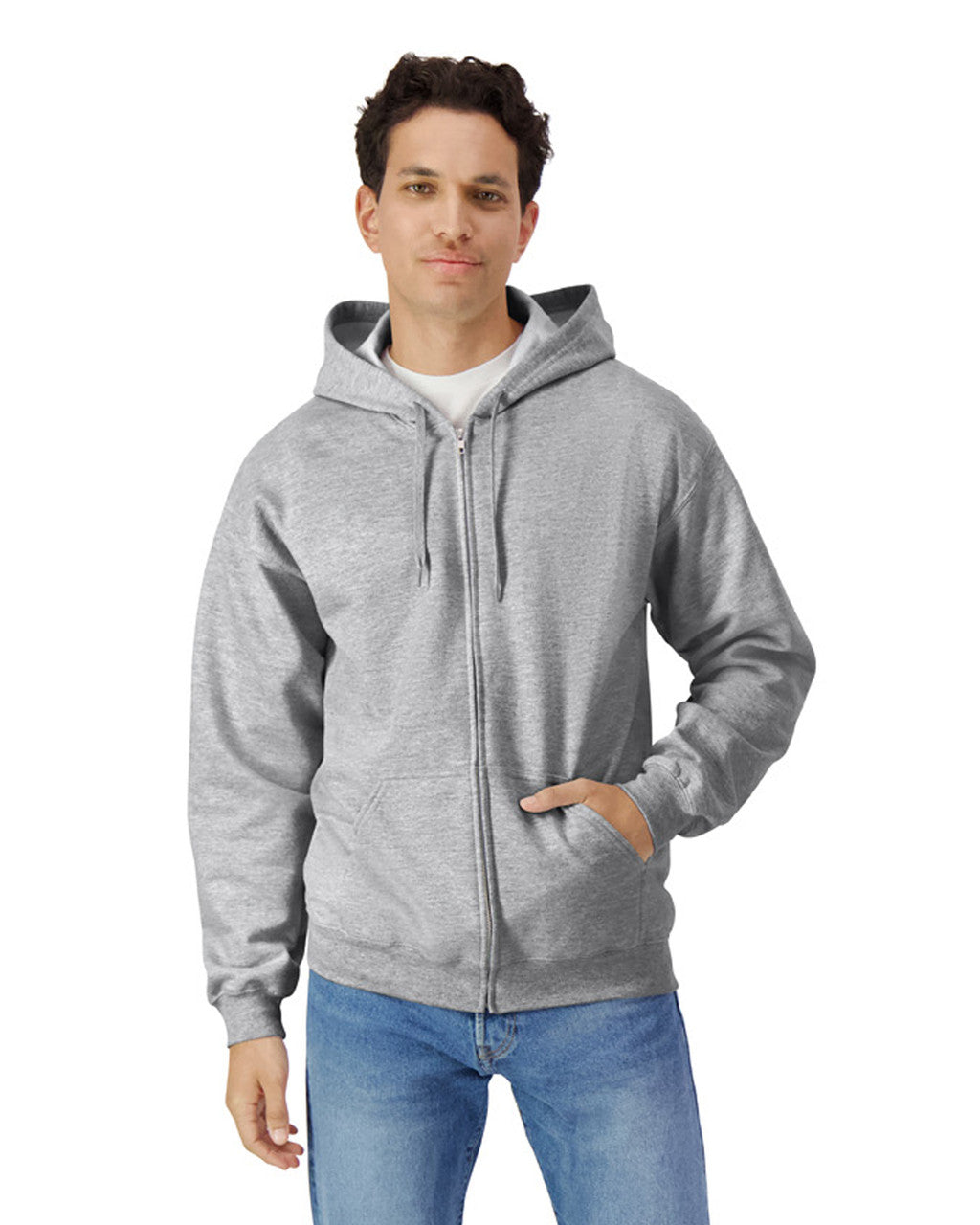 Gildan Midweight Fleece Adult Full Zip Hooded Sweatshirt