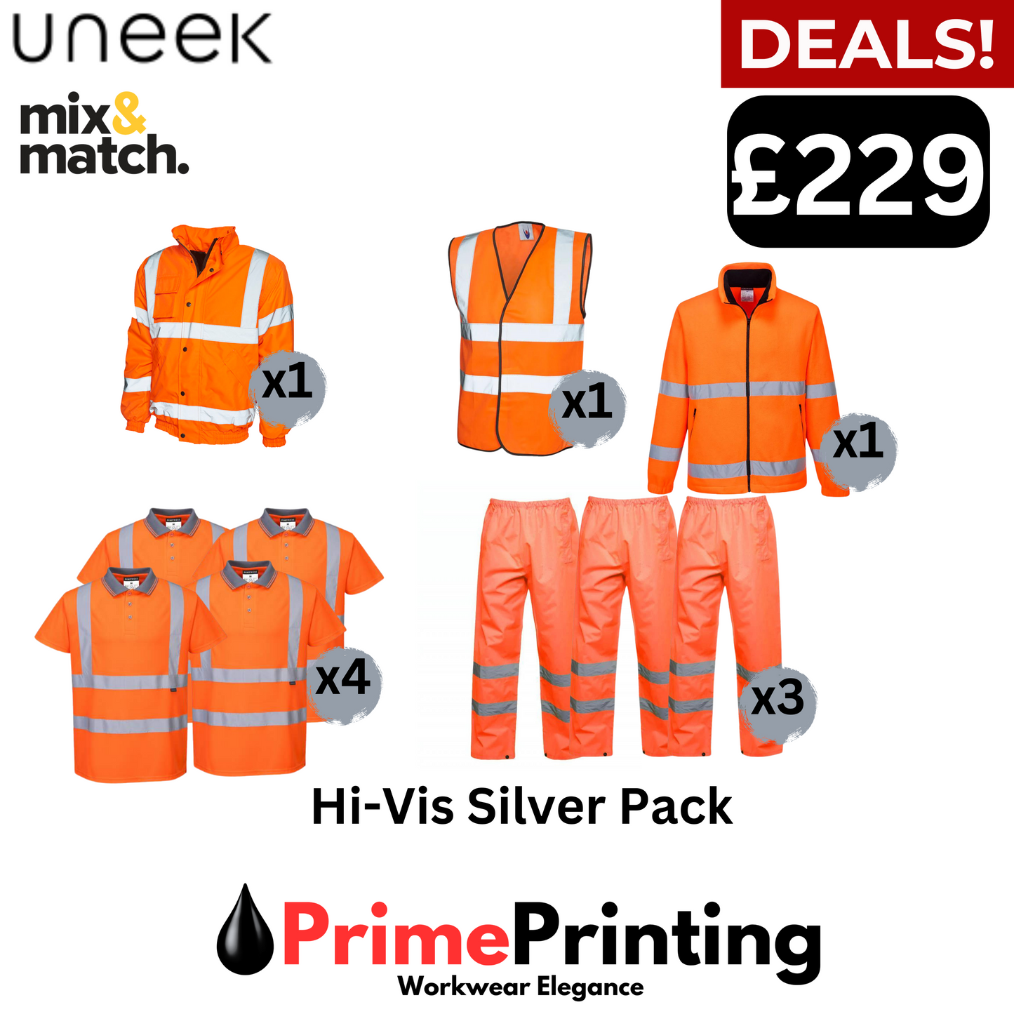 Adult Hi Vis Silver Pack