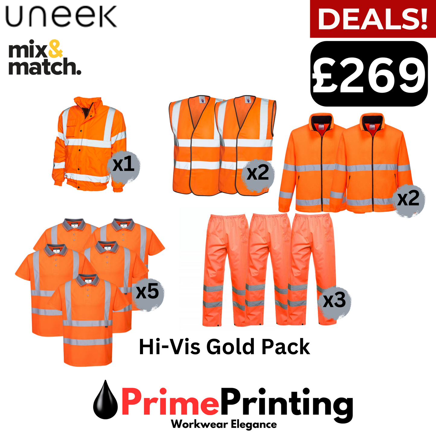 Adult Hi Vis Gold Pack