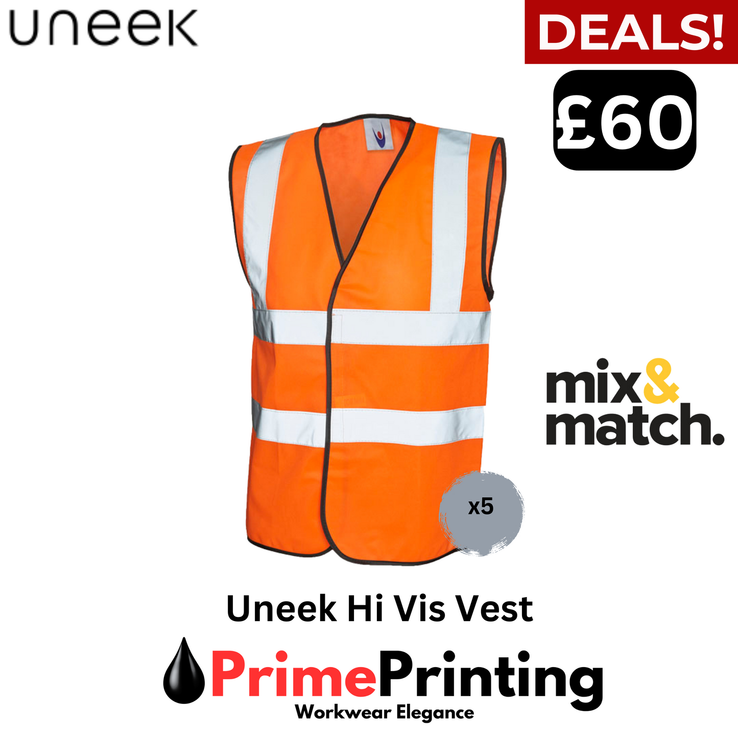 Adult Hi Vis Vest x5