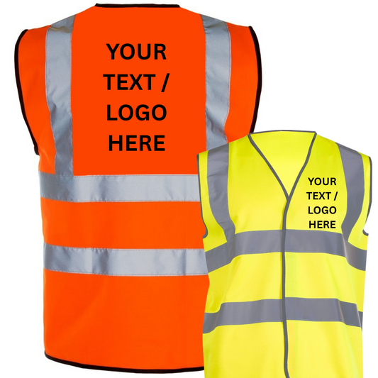Personalised Printed Hi-Vis Vest Orange/Yellow