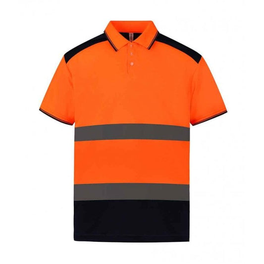 YOKO HI-VIS Yoko Two Tone Short Sleeve Polo Shirt